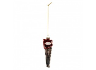 Christmas Ornament 4x3x13 Cm Silver Colored Glass - 13.0 cm