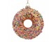 Vánoční skleněná závěsná ozdoba hnědý donut - Ø 10*4 cm Clayre & Eef