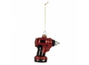 Christmas Ornament 9x4x10 Cm Red Glass - 10.0 cm
