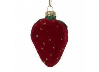 Christmas Ornament Strawberries 6x5x8 Cm Red Glass - 8.0 cm