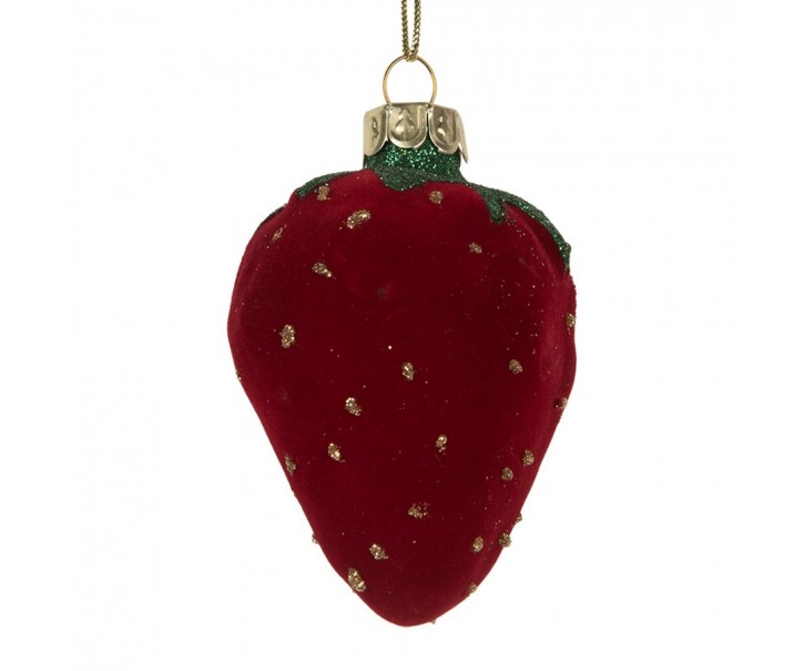 Christmas Ornament Strawberries 6x5x8 Cm Red Glass - 8.0 cm Clayre & Eef