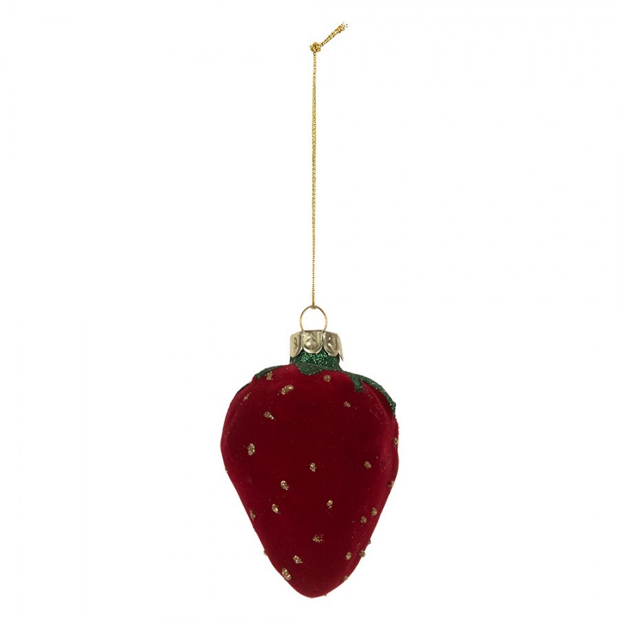 Christmas Ornament Strawberries 6x5x8 Cm Red Glass - 8.0 cm Clayre & Eef Christmas Ornament Strawberries 6x5x8 Cm Red Glass - 8.0 cm Clayre & Eef