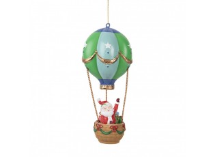Christmas Ornament Hot Air Balloon ? 8x18 Cm Green Plastic - ? 8*18 cm