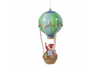 Christmas Ornament Hot Air Balloon ? 8x18 Cm Green Plastic - ? 8*18 cm