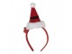Červená vánoční svítící čelenka s čepicí Santa - 12*7*27 cm Clayre & Eef