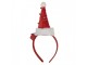 Červená vánoční svítící čelenka s čepicí Santa - 12*7*27 cm Clayre & Eef