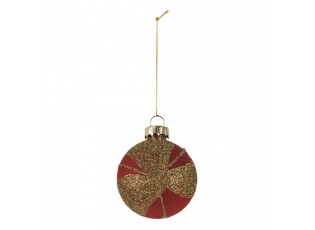 Christmas Bauble ? 6x3x7 Cm Gold Colored Red Glass - 7.0 cm