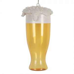 Vánoční ozdoba sklenice piva - Ø 7*14 cm