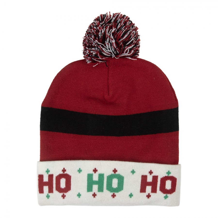 Červená dámská vánoční čepice Santovo opasek Ho Ho Ho Clayre & Eef Červená dámská vánoční čepice Santovo opasek Ho Ho Ho Clayre & Eef