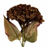 Hnědá umělá dekorace sušená květina hortenzie - 15*15*47 cm