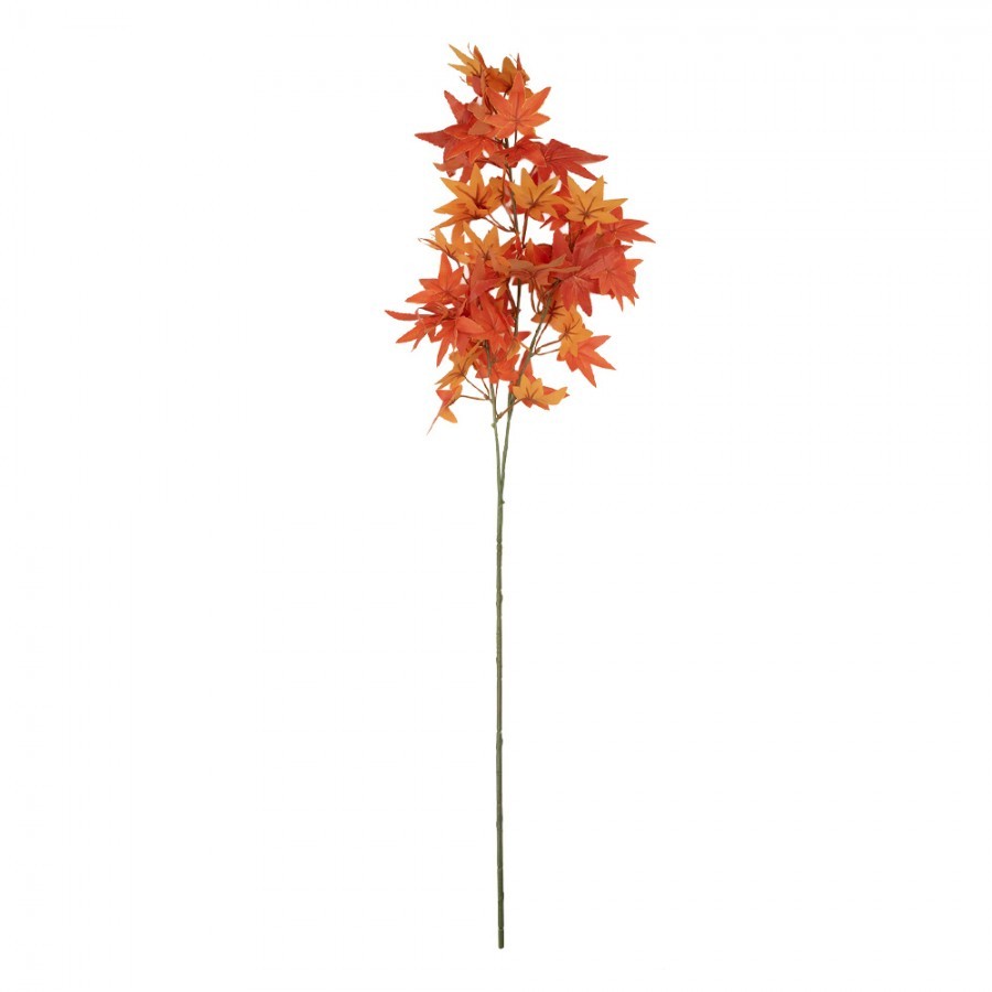 Dekorace umělá větvička s oranžovými listy - 12*10*90 cm