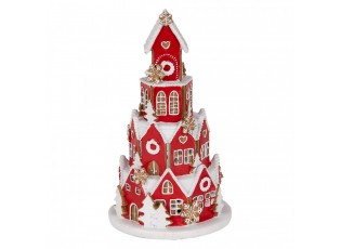 Gingerbread House With LED ? 13x22 Cm Red Plastic - ? 13*22 cm / 3* AAA