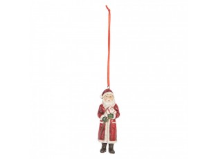 Vánoční závěsná ozdoba Santa Claus s koníkem - 4*3*11 cm