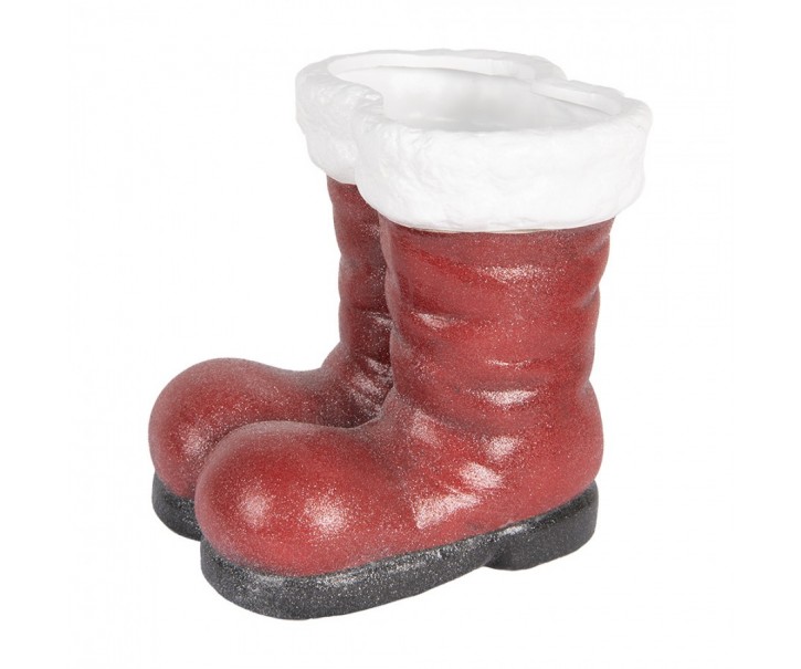 Červená vánoční dekorace santovo boty - 22*22*23 cm Clayre & Eef
