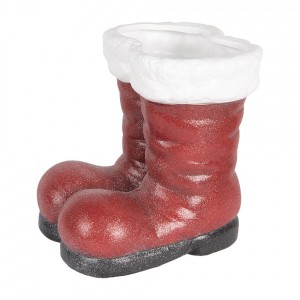 Červená vánoční dekorace santovo boty - 22*22*23 cm