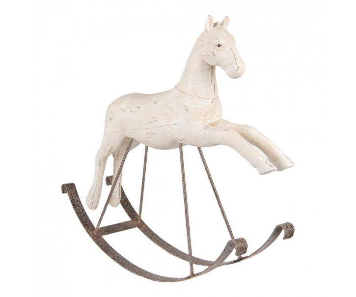 Béžový antik dekorační houpací kůň Rocking Horse - 61*15*51cm Clayre & Eef