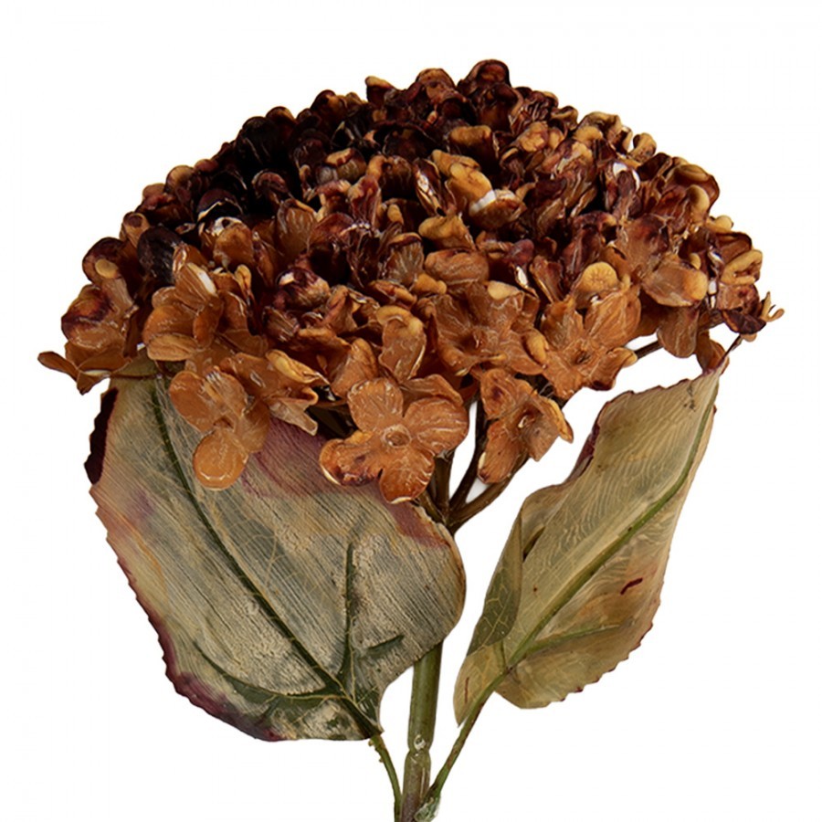 Vínová umělá dekorace sušená květina hortenzie - 15*15*47 cm