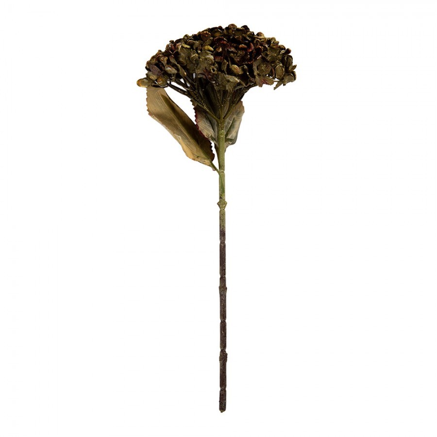Zelená umělá dekorace sušená květina hortenzie - 15*15*47 cm