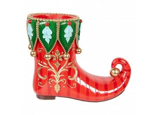 Christmas Decoration Figurine Boots 55x28x44 Cm Red Plastic - 55.0 cm