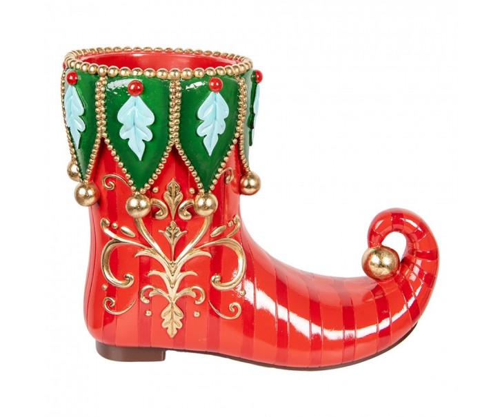 Christmas Decoration Figurine Boots 55x28x44 Cm Red Plastic - 55.0 cm Clayre & Eef