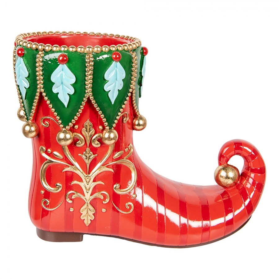Christmas Decoration Figurine Boots 55x28x44 Cm Red Plastic - 55.0 cm