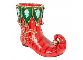 Christmas Decoration Figurine Boots 55x28x44 Cm Red Plastic - 55.0 cm