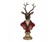 Červeno-hnědá vánoční dekorace busta jelen Deer - 10*9*19 cm Clayre & Eef