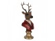 Červeno-hnědá vánoční dekorace busta jelen Deer - 10*9*19 cm Clayre & Eef