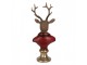 Červeno-hnědá vánoční dekorace busta jelen Deer - 10*9*19 cm Clayre & Eef
