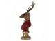 Červeno-hnědá vánoční dekorace busta jelen Deer - 10*9*19 cm Clayre & Eef