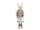 Dekorace Jelen Deer ve svetru na lyžích - 16*11*33 cm Clayre & Eef