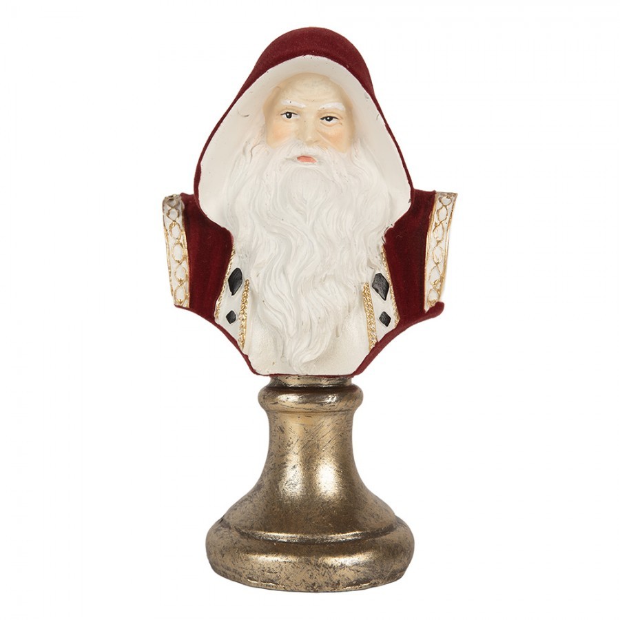 Červená vánoční dekorace busta Santa Claus - 9*7*15 cm