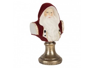 Červená vánoční dekorace busta Santa Claus - 9*7*15 cm