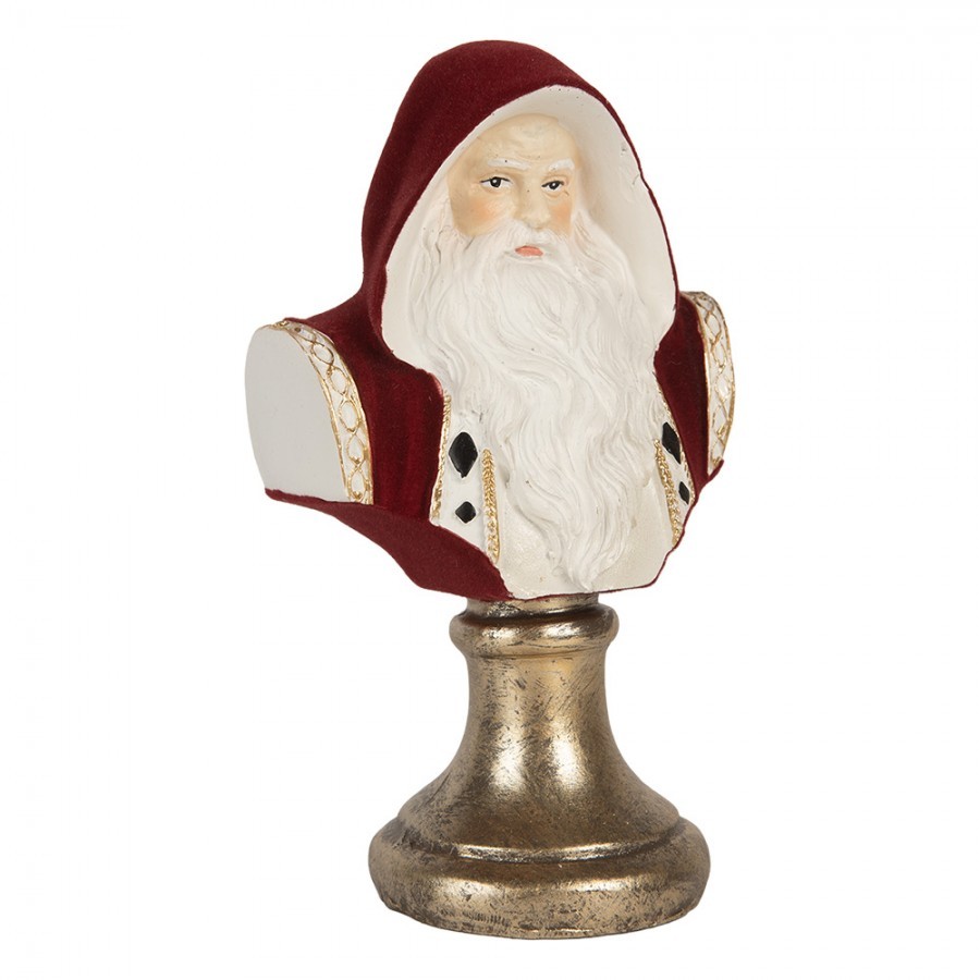Červená vánoční dekorace busta Santa Claus - 9*7*15 cm