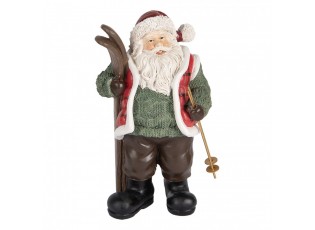 Christmas Decoration Figurine Santa Claus 15x11x25 Cm Green Red Plastic - 15.0 cm