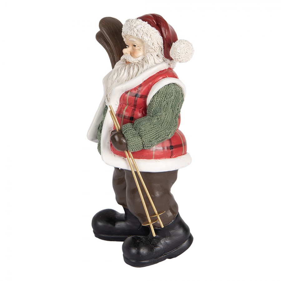 Christmas Decoration Figurine Santa Claus 15x11x25 Cm Green Red Plastic - 15.0 cm