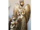Zlatá antik kovová dekorace anděl v životní velikosti Christmas Angel - 74*31*204 cm Clayre & Eef