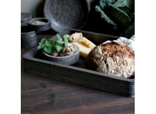 Granitový antik dřevěný servírovací podnos s uchy Tours Tray - 30*40 cm