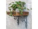 Šedá antik litinová konzole s ornamentem Lilie French - 25*4*25 cm Chic Antique