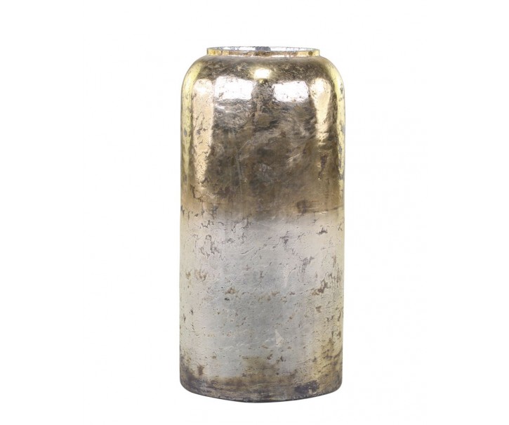 Zlatá antik rtuťová skleněná dekorační váza Ioana - Ø 19*40 cm Chic Antique