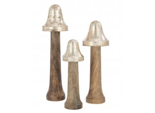 Set 3ks dekorace houba z mangového dřeva - Ø 8 *31 cm