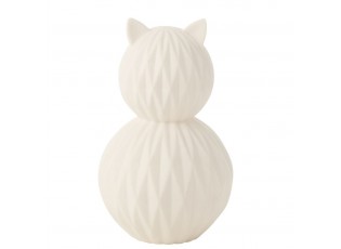 Bílá porcelánová lampa kočka Cat Led - Ø 13*22 cm