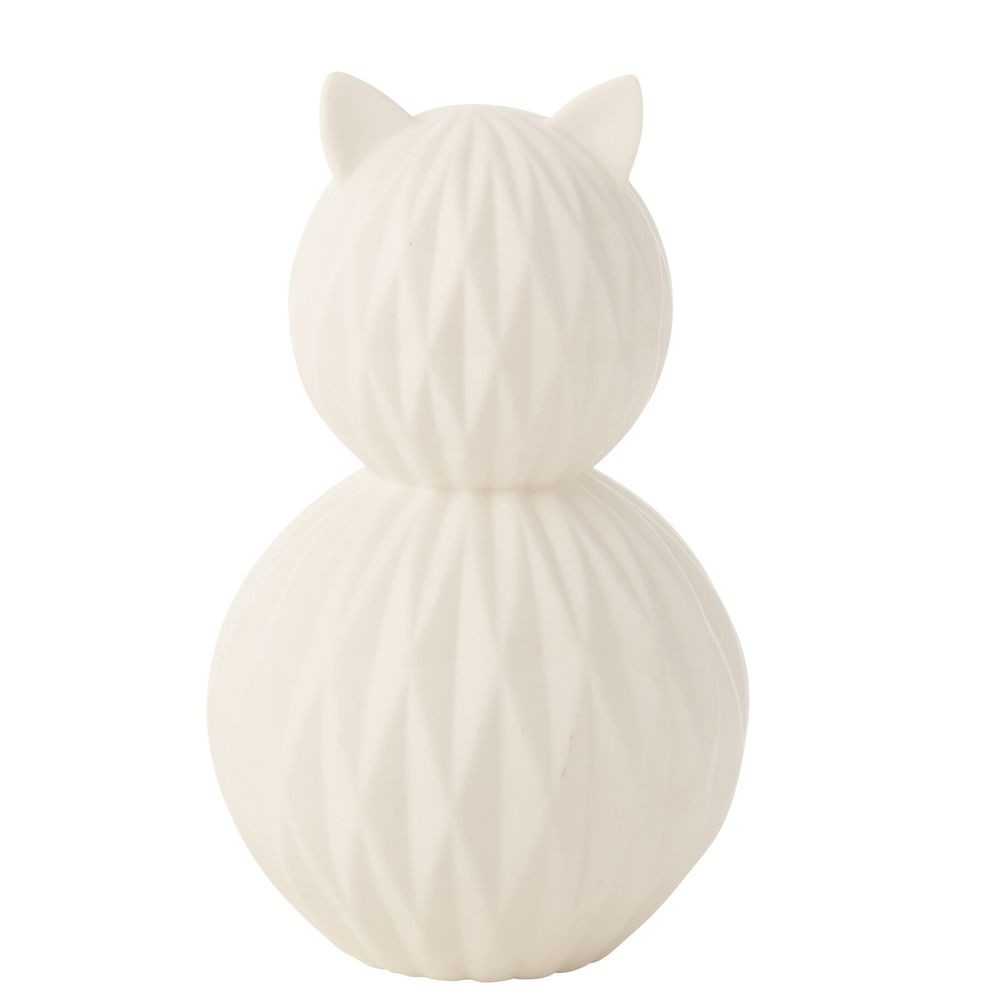 Bílá porcelánová lampa kočka Cat Led - Ø 13*22 cm