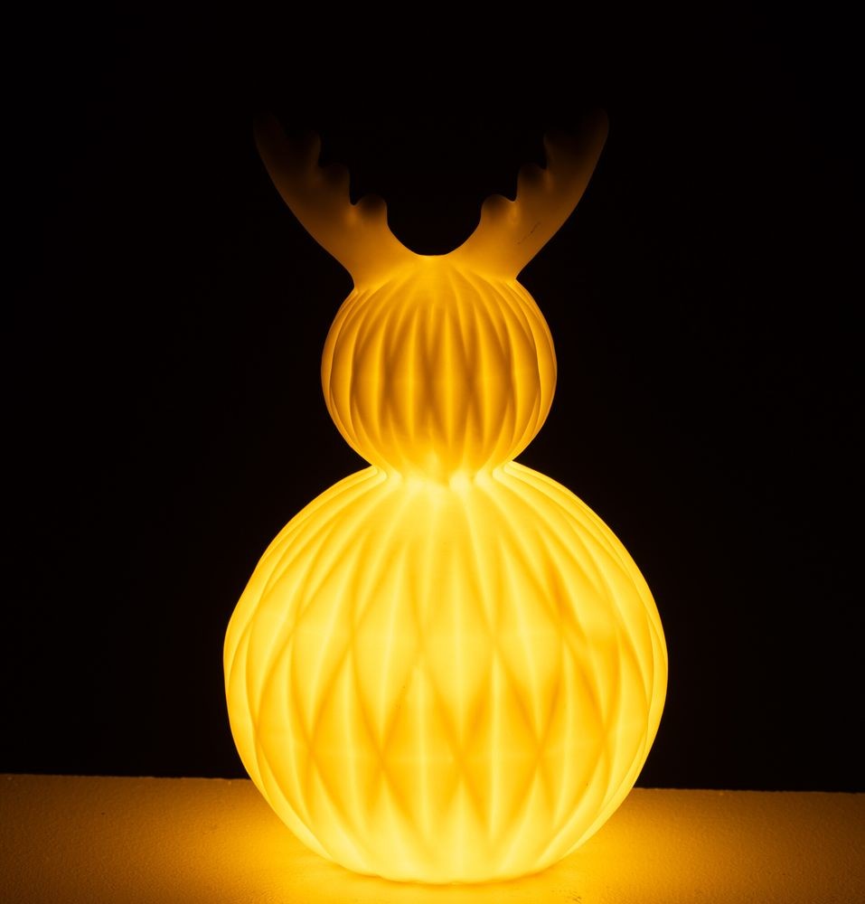 Bílá porcelánová lampa jelen Deer Led - Ø 13*23 cm