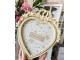 Béžovo-zelený fotorámeček srdce s růžičkami M - 16*3*23 cm / 13*18 cm Clayre & Eef