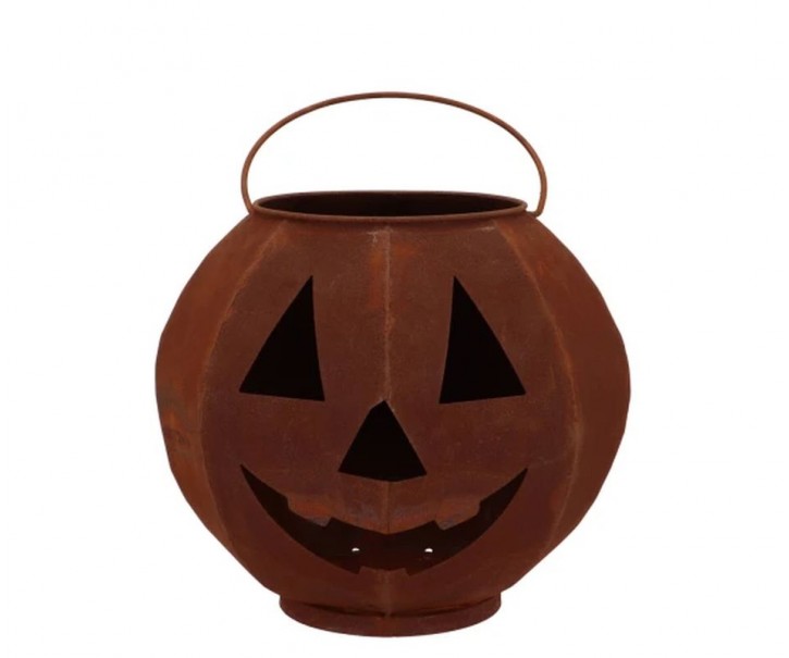 Rezavá antik plechová lucerna dýně Halloween - 23*23*20 cm daan kromhout