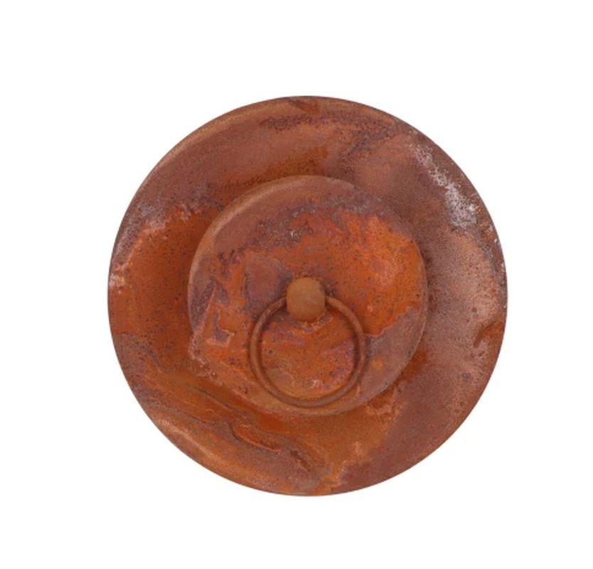 Rezavá antik plechová lucerna jelen Deer - Ø 14*26 cm