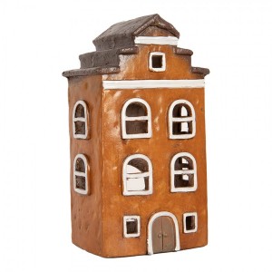 Cihlový domek svícen na čajovou svíčku Homely - 20*15*34 cm