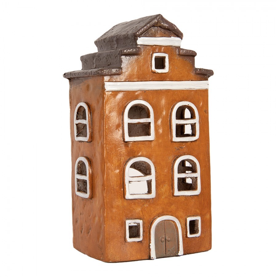 Cihlový domek svícen na čajovou svíčku Homely - 20*15*34 cm