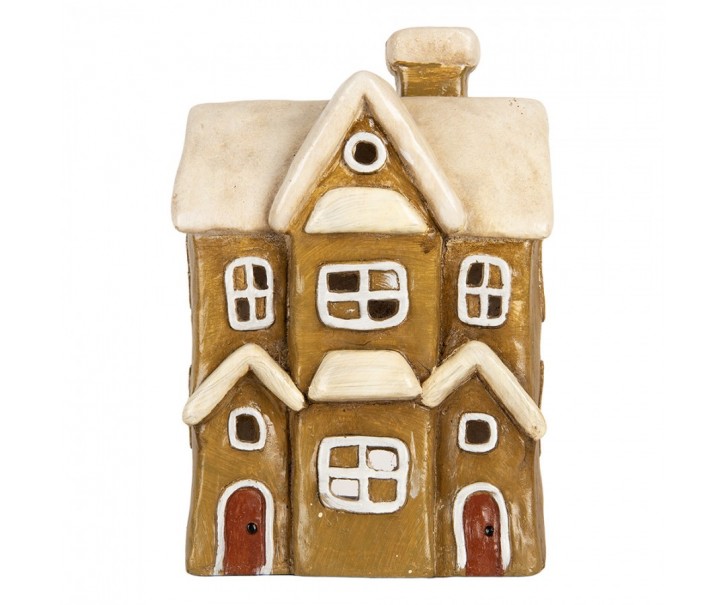 Zelený domek svícen na čajovou svíčku Homely - 23*15*33 cm Clayre & Eef